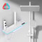 Luxury Smart Shower System With LED Lights And Digital Thermostat Full Set Glass Panel Faucet 8