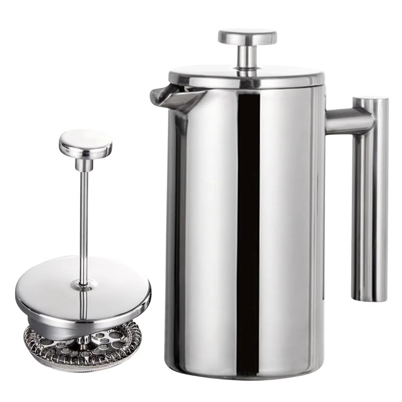 Stainless Steel French Press Coffee Maker Double Wall Insulated Coffee Pot 350ml 800ml 1000ml 0