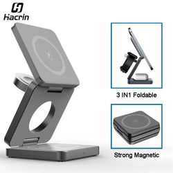 3-in-1 foldable magnetic wireless charging station for iphone and apple watch