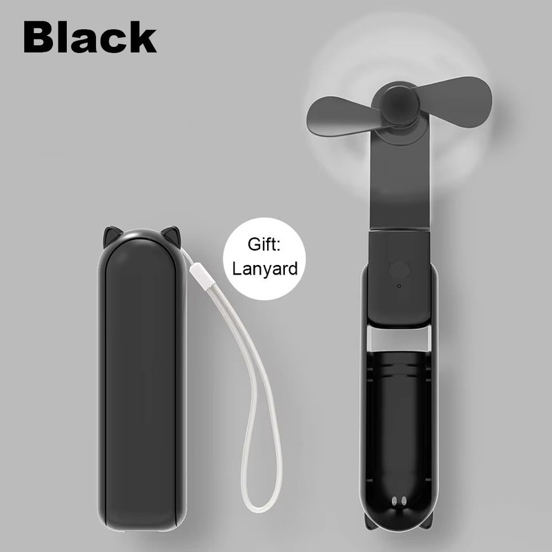 Portable Mini Handheld Fan With USB Rechargeable 2000mAh Power Bank And 3Speed Foldable Design 9