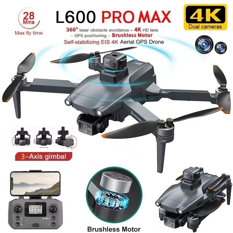 L600 PRO MAX 2025 GPS Drone With 4K Dual Camera  3Axis Gimbal 0