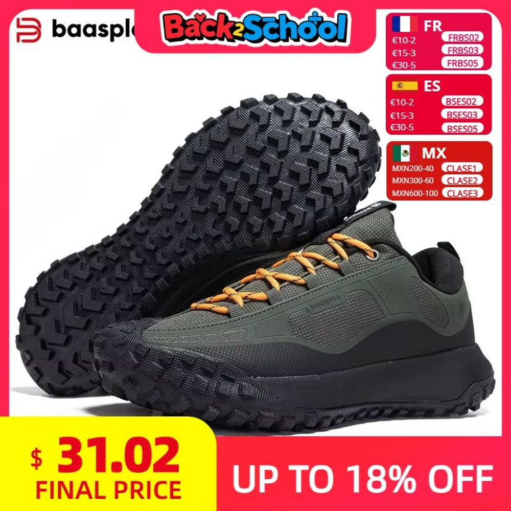 Baasploa Mens AntiSplash Hiking Outdoor Sneakers NonSlip WearResistant Shoes 0
