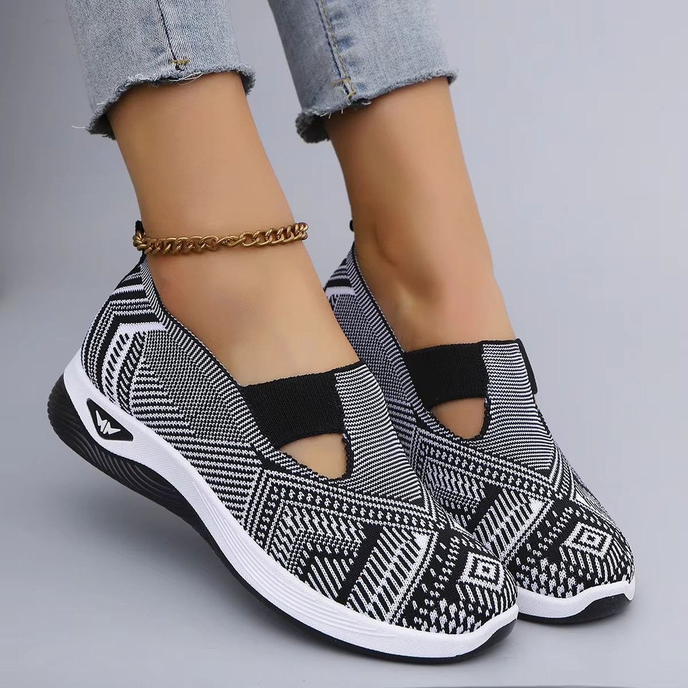 Womens Breathable Mesh Flat Sneakers Lightweight Summer Casual Shoes 1