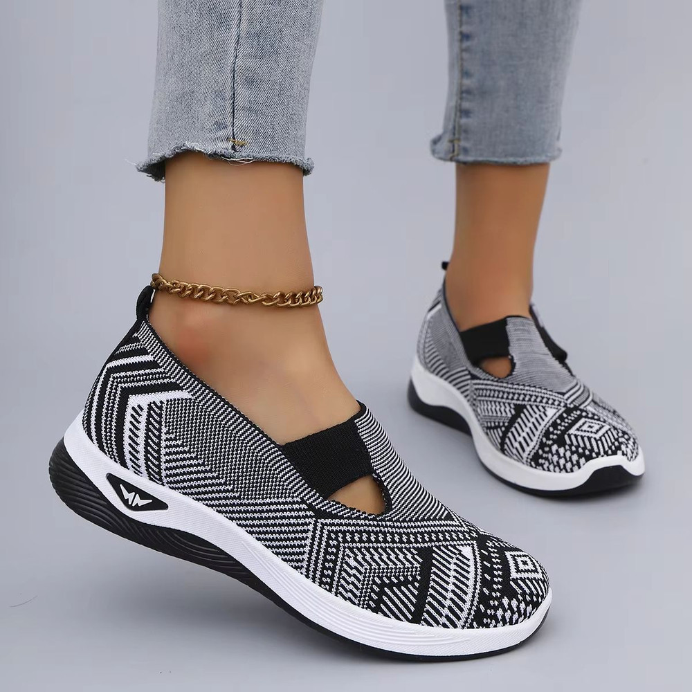 Womens Breathable Mesh Flat Sneakers Lightweight Summer Casual Shoes 6
