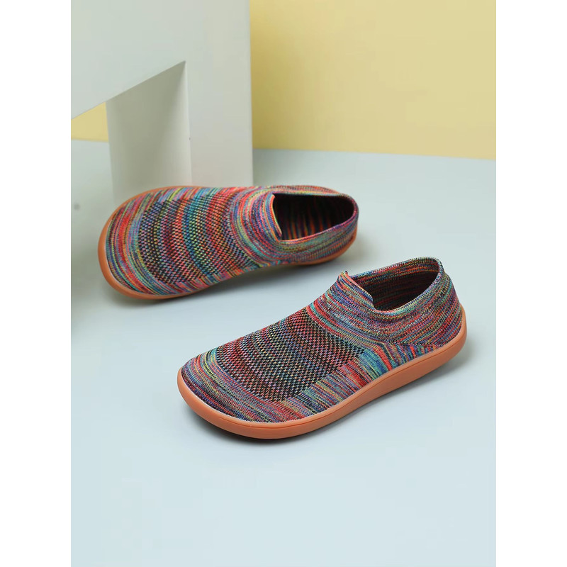 Womens ColorBlock Barefoot Sneakers Lightweight Breathable Knitted Walking Shoes 4