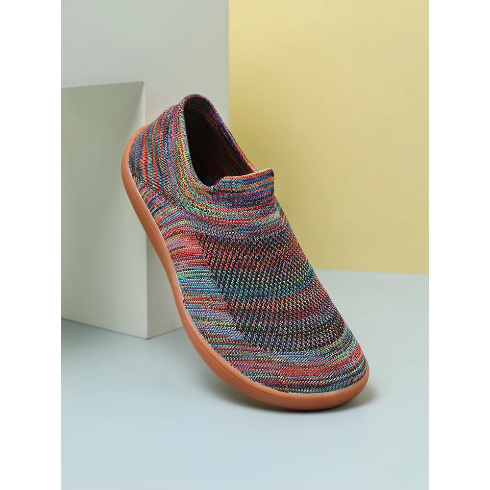 Womens ColorBlock Barefoot Sneakers Lightweight Breathable Knitted Walking Shoes 5