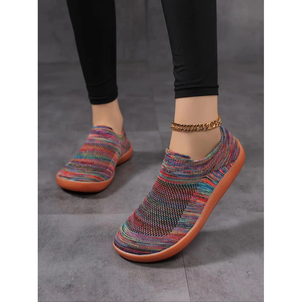 Womens ColorBlock Barefoot Sneakers Lightweight Breathable Knitted Walking Shoes 6