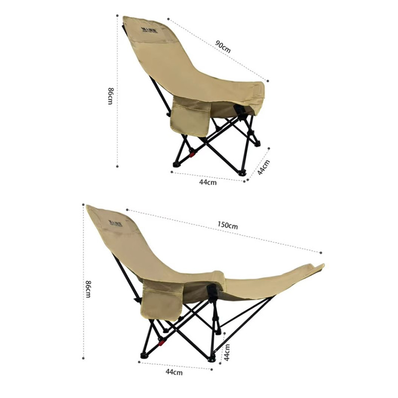 Portable Folding Recliner Chair With Curved Headrest And Leg Rest  Easy Storage Comfort Seat 5