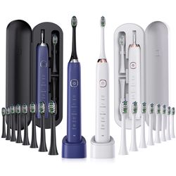 sarmocare s100 sonic electric toothbrush – smart ultrasonic whitening with 8 brush heads
