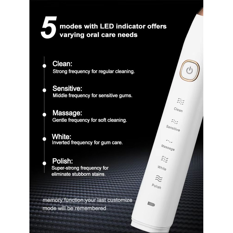Sarmocare S100 Sonic Electric Toothbrush  Smart Ultrasonic Whitening With 8 Brush Heads 2