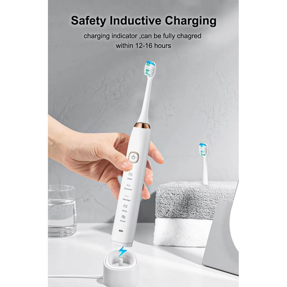 Sarmocare S100 Sonic Electric Toothbrush  Smart Ultrasonic Whitening With 8 Brush Heads 6