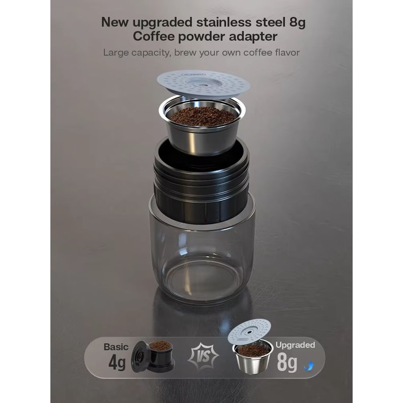 HiBREW Portable Espresso Coffee Maker 12V Car And Home Machine For Capsules Ground Coffee 5