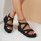 2025 Womens Summer Wedge Sandals Lightweight Platform Sandals With Soft EVA Sole Elastic Back Str 1