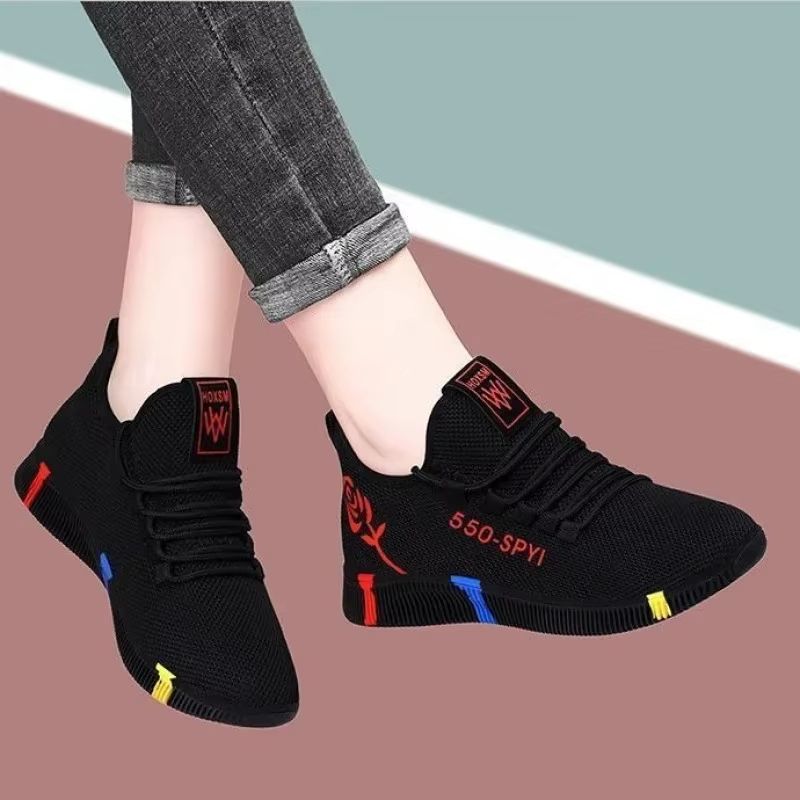 2024 Womens Vulcanized Sneakers Lightweight Mesh Casual Shoes With Platform Sole 3