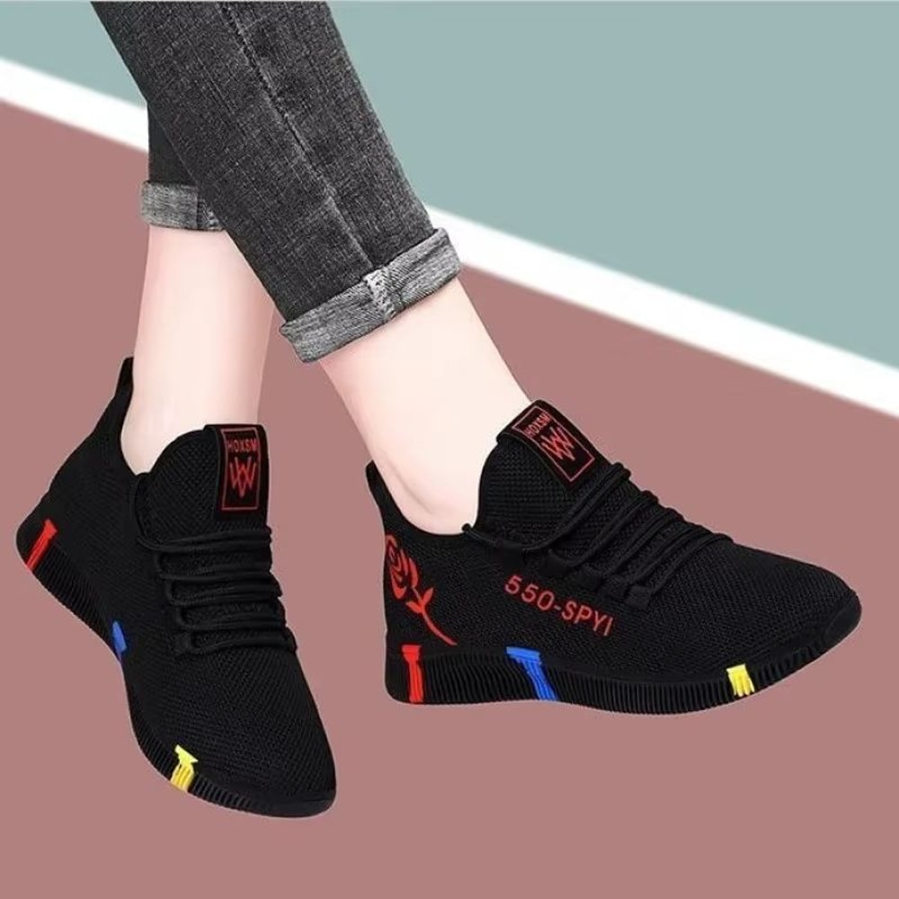 2024 Womens Vulcanized Sneakers Lightweight Mesh Casual Shoes With Platform Sole 7