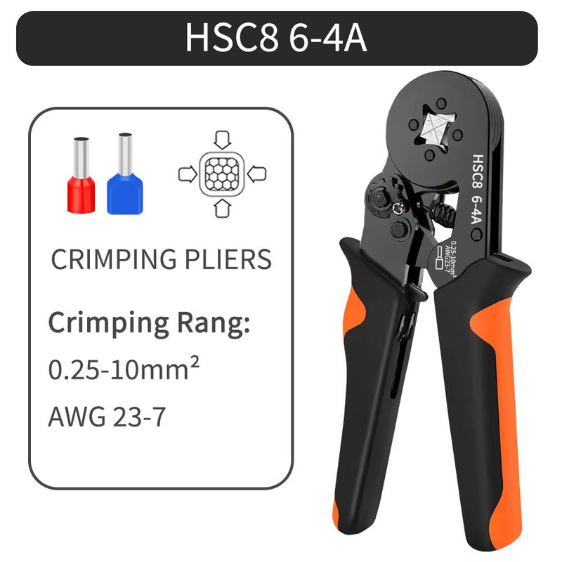 Hexagonal SelfAdjusting Ratchet Crimping Tool Kit With Ferrule Sleeves  Professional Wire Crimper 0 6