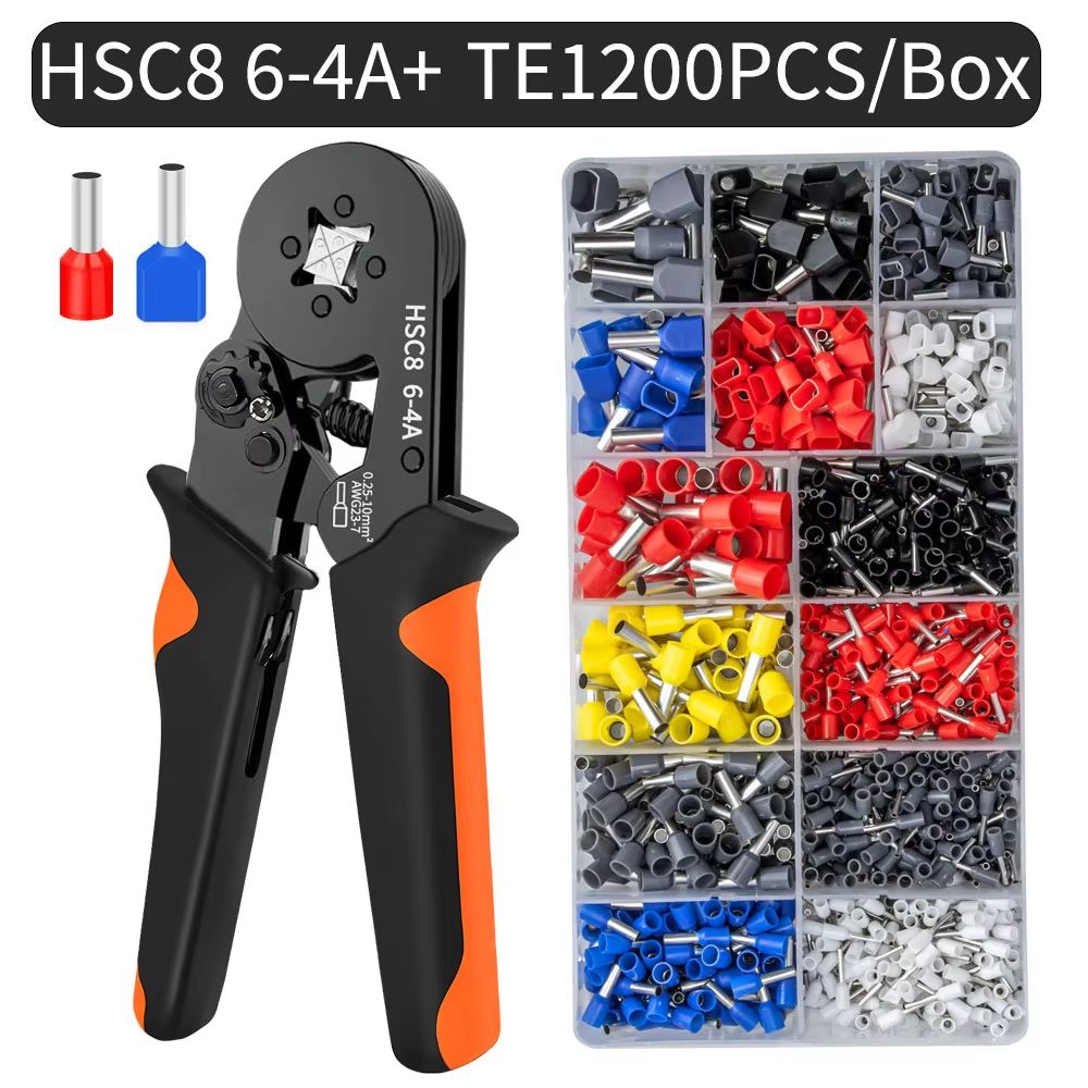 Hexagonal SelfAdjusting Ratchet Crimping Tool Kit With Ferrule Sleeves  Professional Wire Crimper 0 11