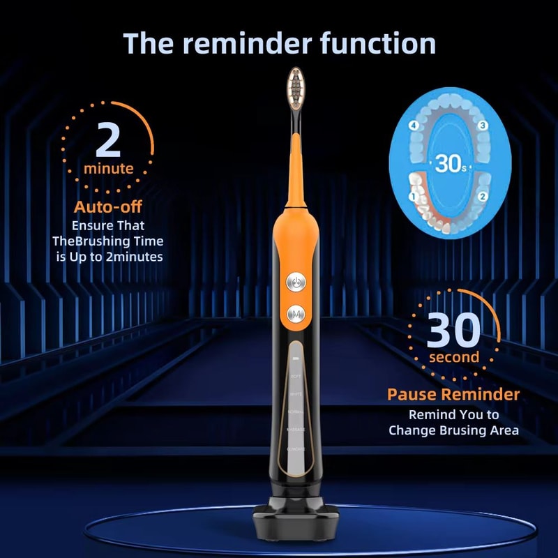 SUBORT S9 Sonic Electric Toothbrush USB Rechargeable Whitening Toothbrush With Ultrasonic Cleaning 4