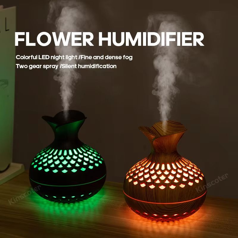 Wood Grain USB Humidifier 300ml Ultrasonic Aroma Diffuser And Cool Mist Air Freshener For Home Or 0