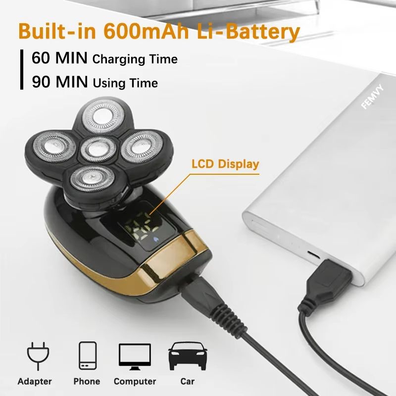 5in1 Electric Shaver For Men Rechargeable Waterproof Razor With Beard Hair And Face Grooming Attac 5