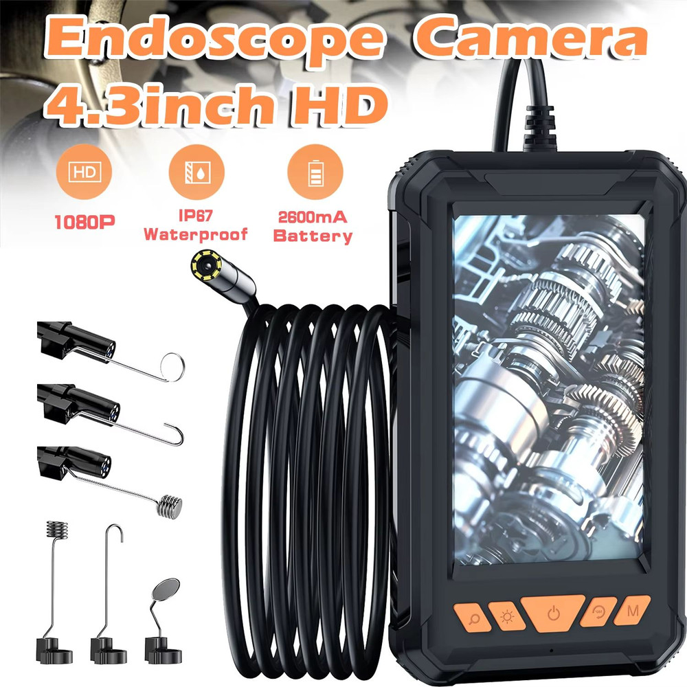 Industrial 1080P Waterproof Endoscope Camera  8 Mm Pipe  Automotive Inspection With BuiltIn Screen 0