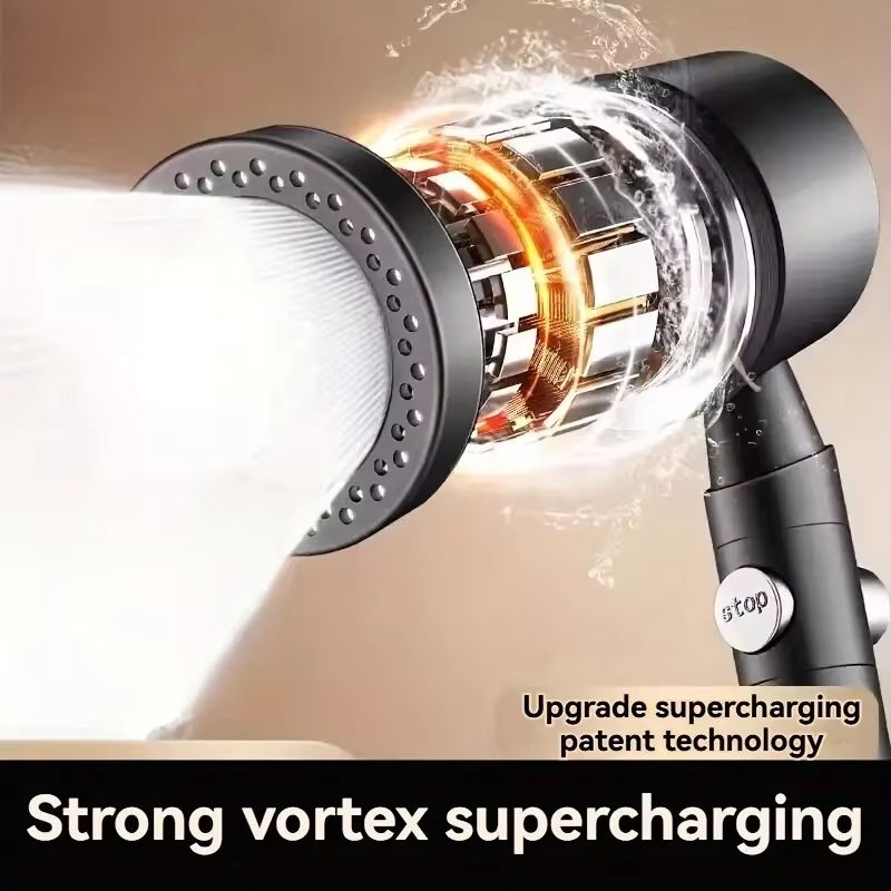 High Pressure WaterSaving Shower Head With Filter And 5 Spray Modes  Handheld With OneButton Stop 0