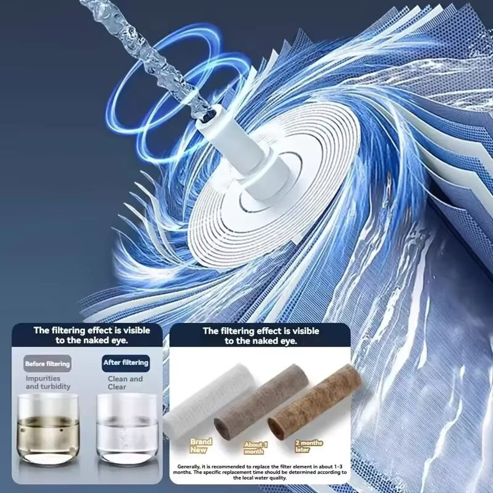 High Pressure WaterSaving Shower Head With Filter And 5 Spray Modes  Handheld With OneButton Stop 4