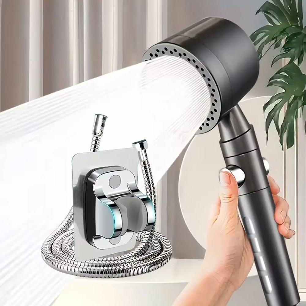 High Pressure WaterSaving Shower Head With Filter And 5 Spray Modes  Handheld With OneButton Stop 11