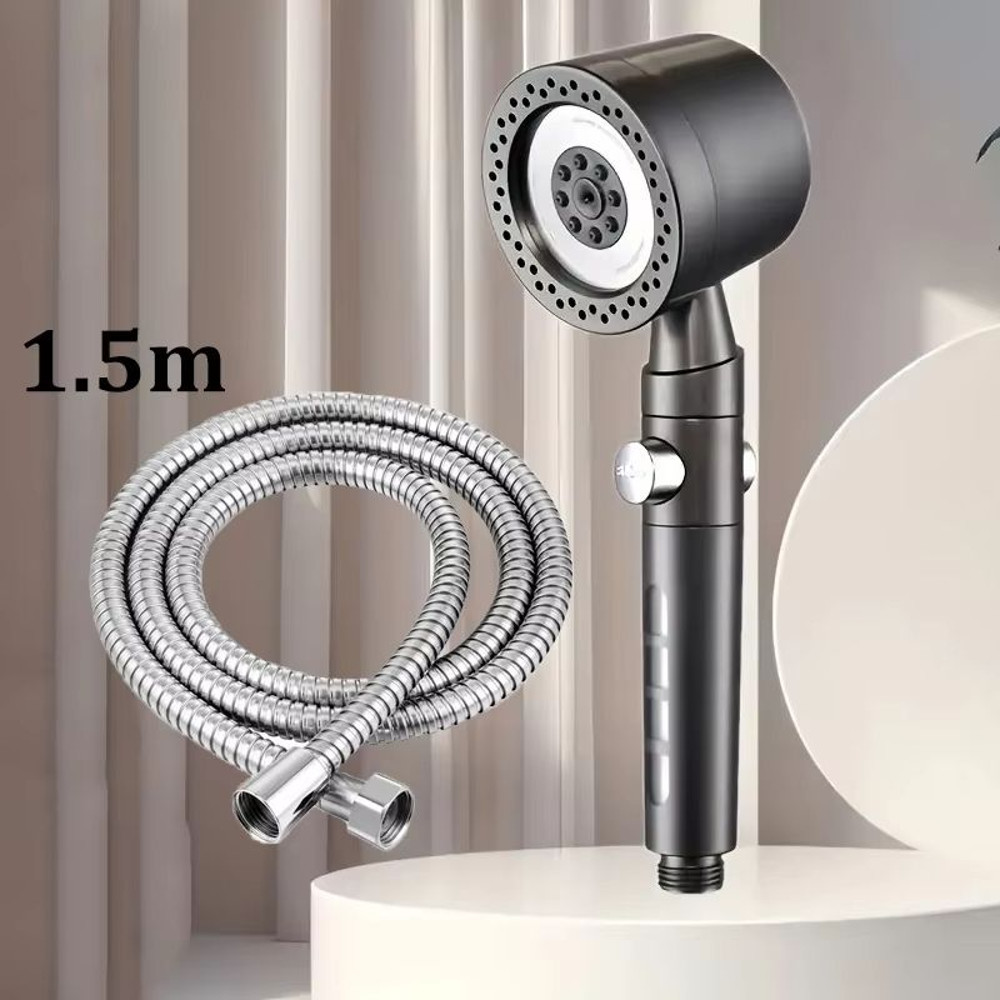 High Pressure WaterSaving Shower Head With Filter And 5 Spray Modes  Handheld With OneButton Stop 13