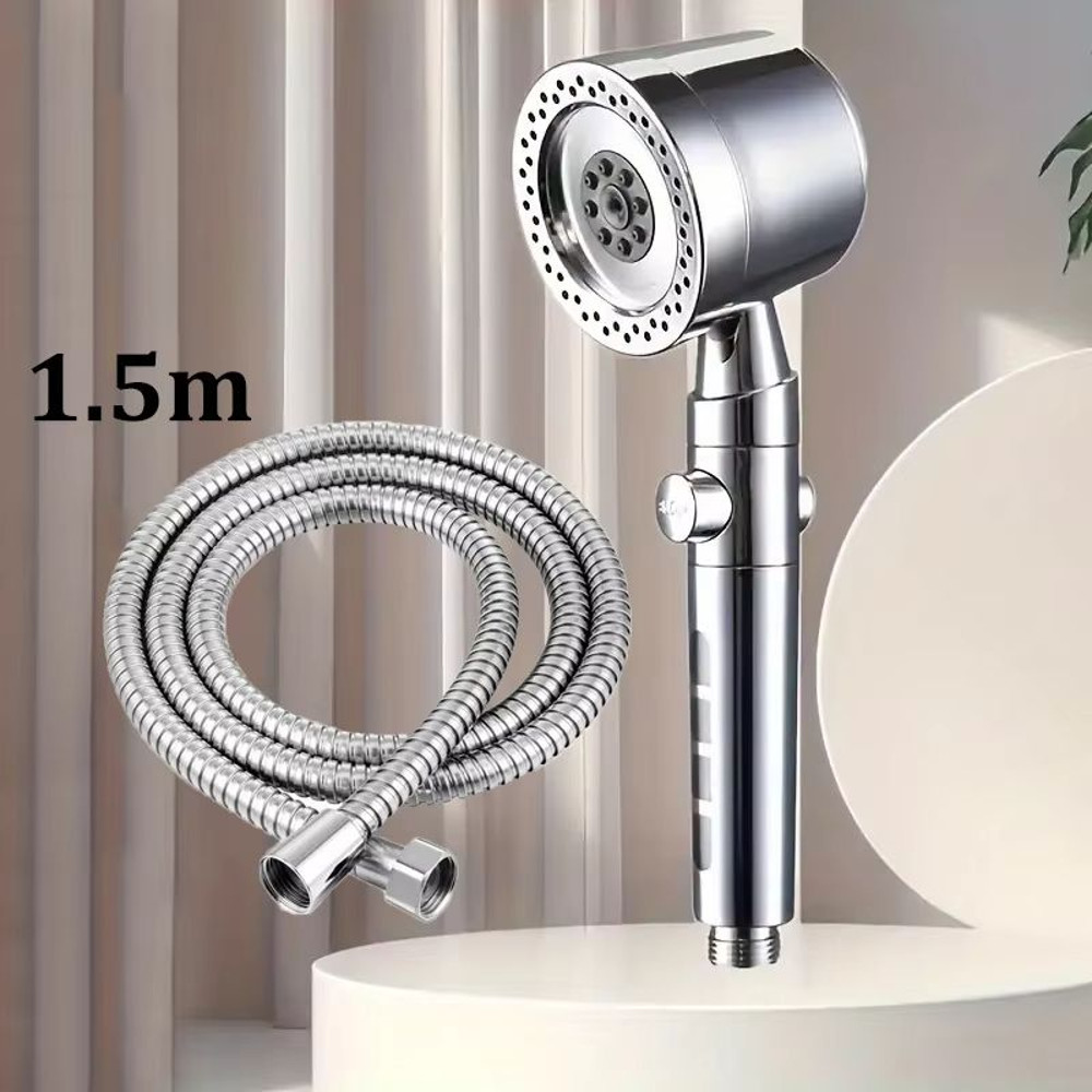 High Pressure WaterSaving Shower Head With Filter And 5 Spray Modes  Handheld With OneButton Stop 14