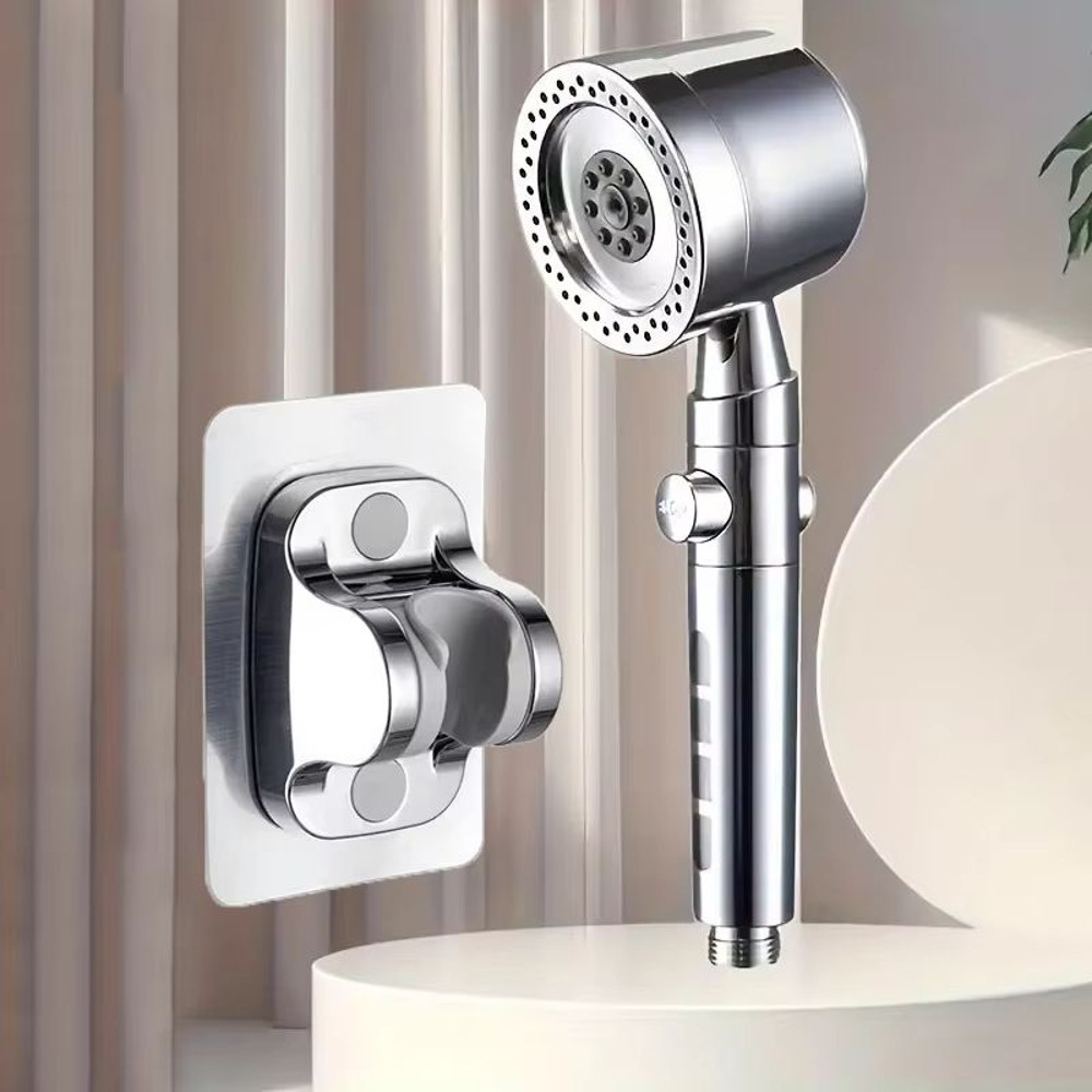 High Pressure WaterSaving Shower Head With Filter And 5 Spray Modes  Handheld With OneButton Stop 17