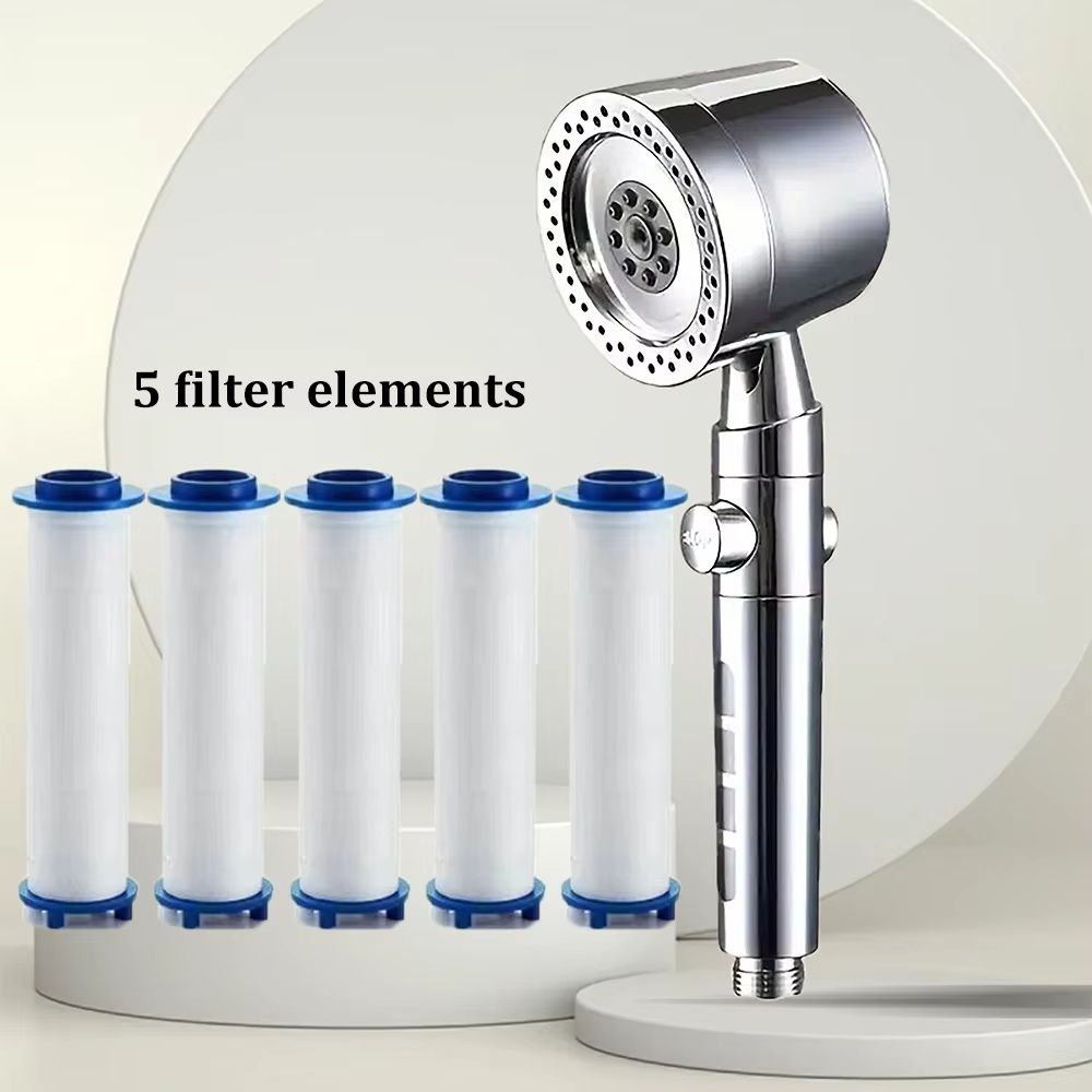 High Pressure WaterSaving Shower Head With Filter And 5 Spray Modes  Handheld With OneButton Stop 18