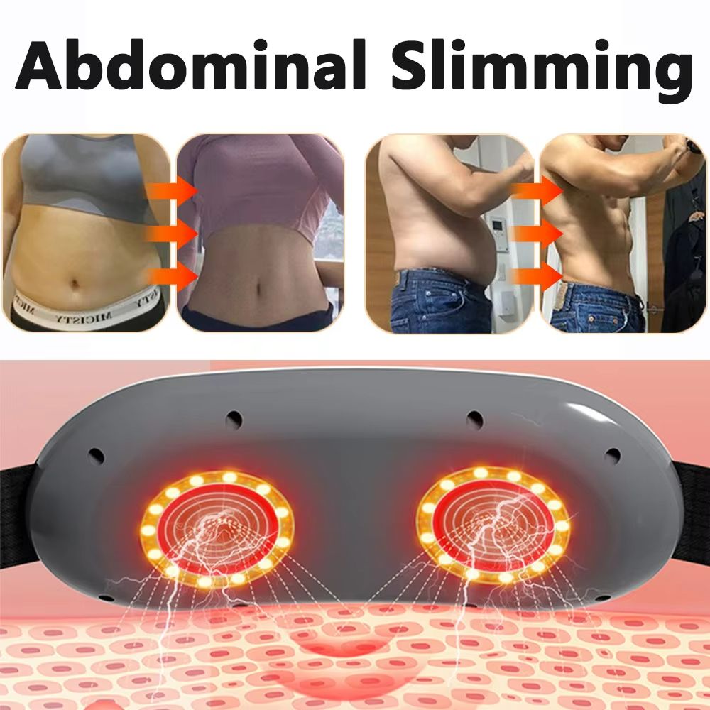 EMS Abdominal Slimming Belt With Heating Muscle Massage Electric Waist Trainer For Fat Burning T 2