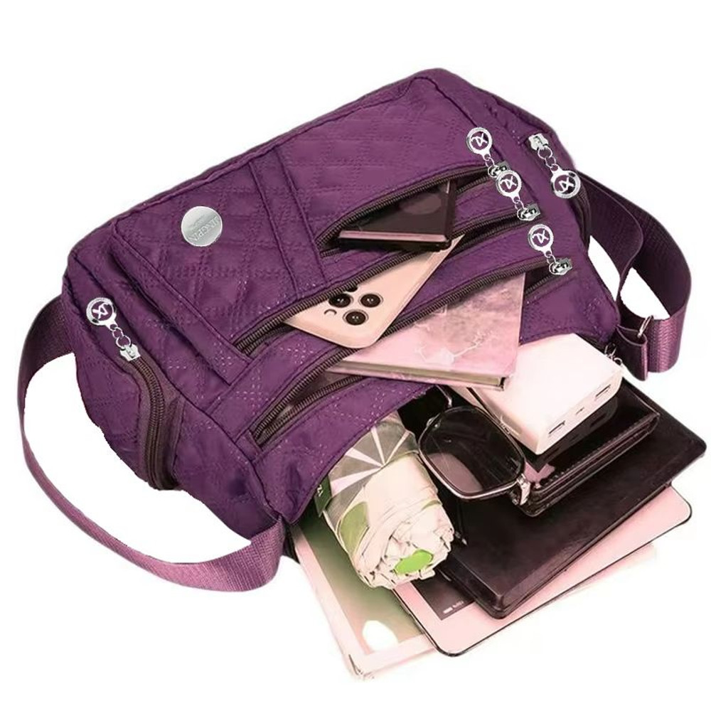 Waterproof Nylon Crossbody Travel Bag MultiCompartment Womens Casual Shoulder Handbag 3