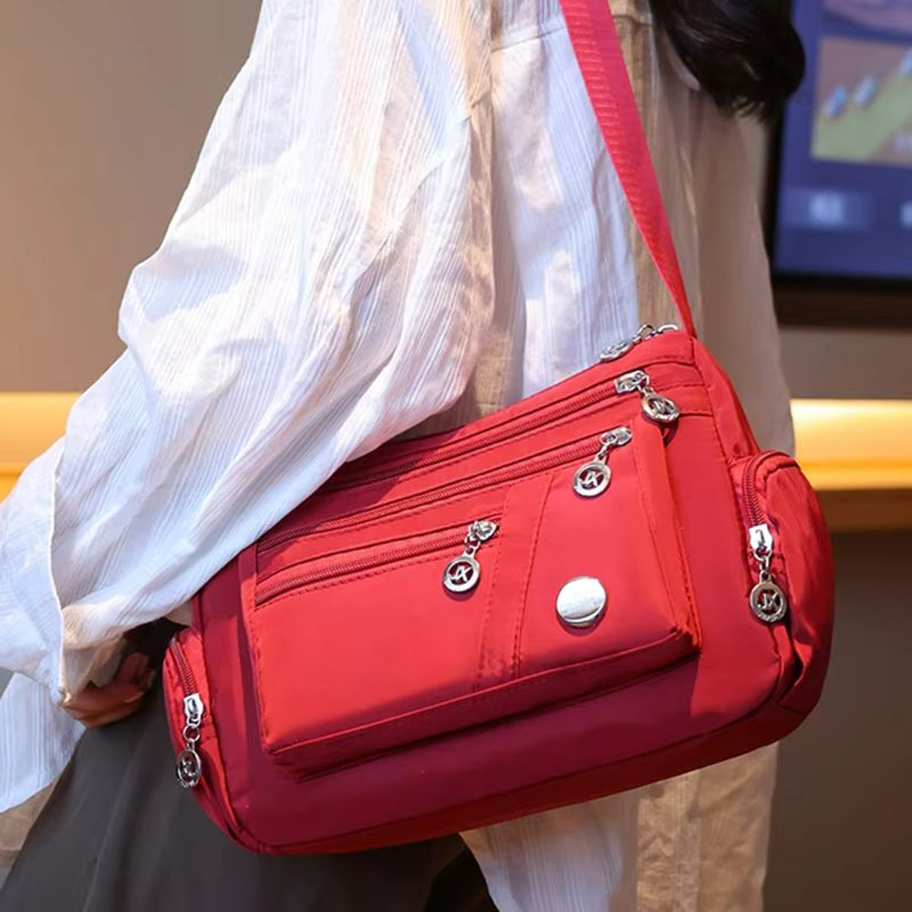 Waterproof Nylon Crossbody Travel Bag MultiCompartment Womens Casual Shoulder Handbag 4