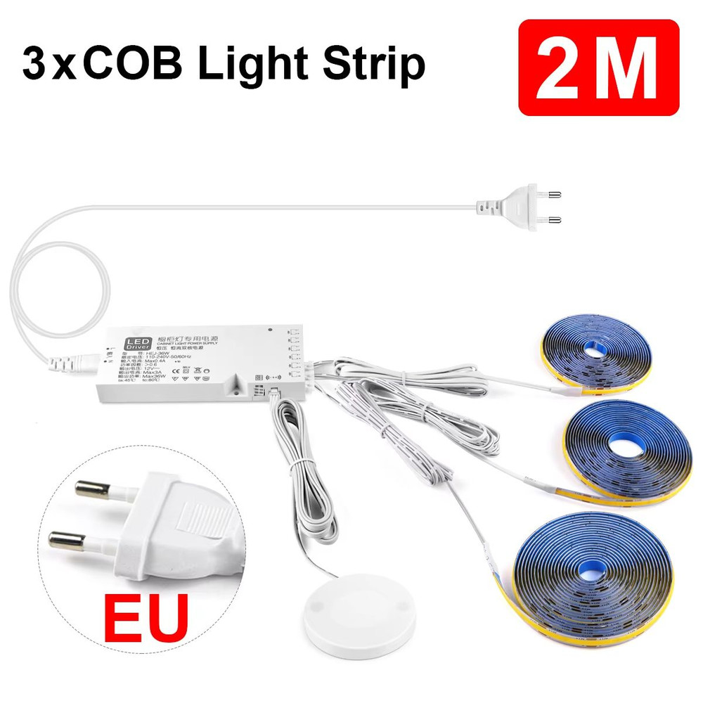 Smart COB LED Strip Light With Touch Sensor 320 LEDsm Dimmable Wood Penetrable Lighting For Kitche 20