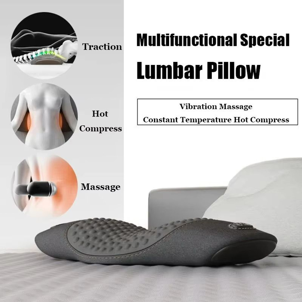 Heated Waist Support Pillow Electric Massage Sleep Pad For Lower Back Pain Relief Nighttime Comfo 13