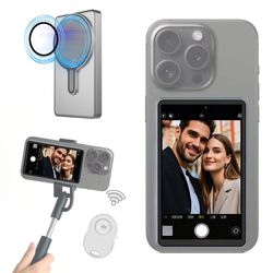 magnetic phone selfie monitor – rear camera screen for iphone & android vlogging, live streaming, and photography
