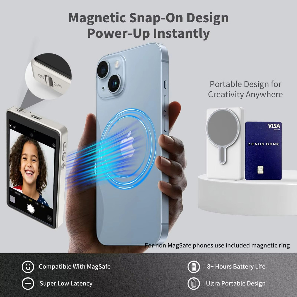 Magnetic Phone Selfie Monitor Rear Camera Screen For IPhone Android Vlogging Live Streaming And P 1