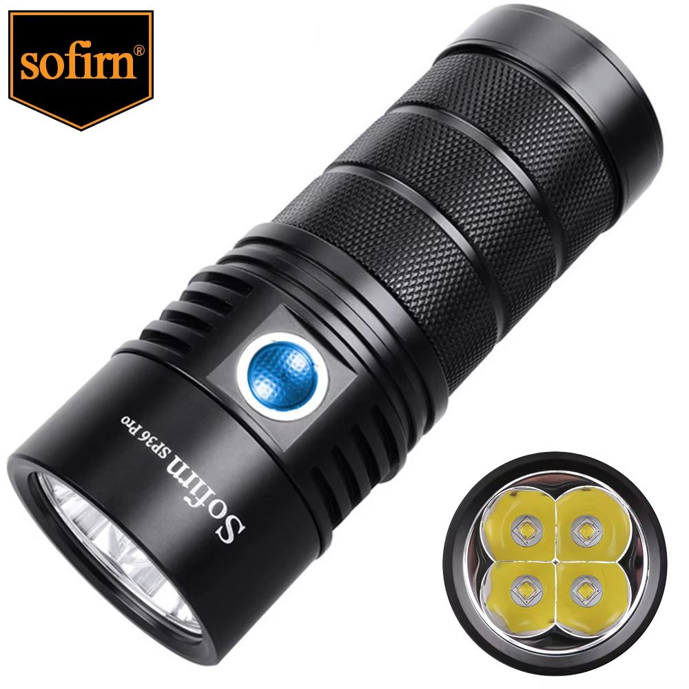 Sofirn SP36 Pro Powerful LED Flashlight 8000 Lumens USBC Rechargeable Torch With 4xSST40 LEDs 0