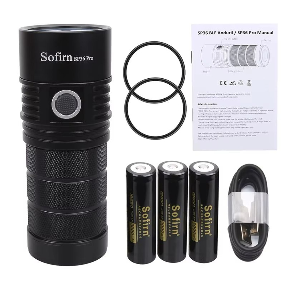 Sofirn SP36 Pro Powerful LED Flashlight 8000 Lumens USBC Rechargeable Torch With 4xSST40 LEDs 6
