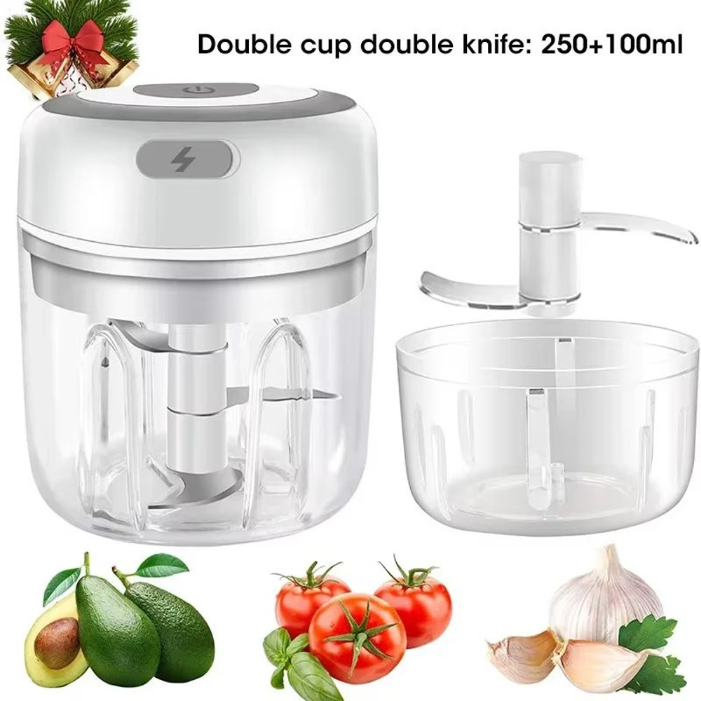 300ML Electric Garlic Chopper USB Rechargeable Mini Food Processor 15