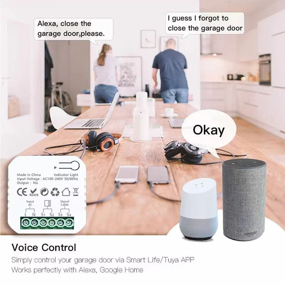 Tuya Smart ZigBee Garage Door Opener With Sensor  App Alexa  Google Home Control 2