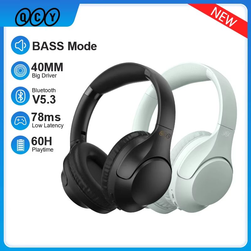 QCY H2 Pro Wireless Headphones Bluetooth 53 HiFi Stereo Headset With Bass Mode Dual Device Connec 0