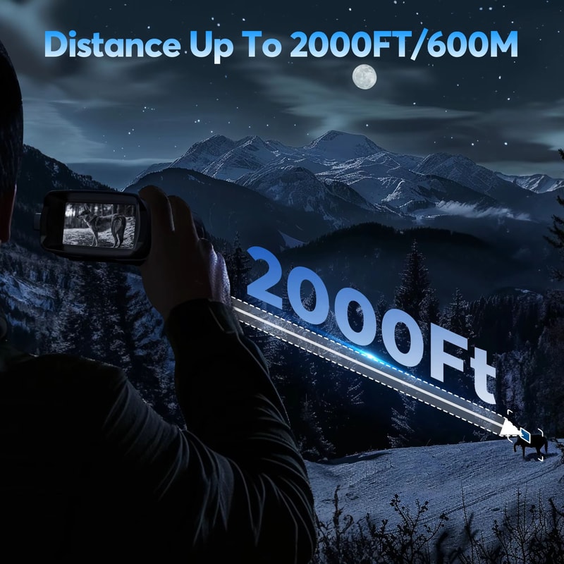 4K Infrared Night Vision Binoculars With 32GB Storage 8X Digital Zoom 3