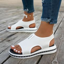 women's mesh platform sandals – breathable slip-on summer shoes with open toe design