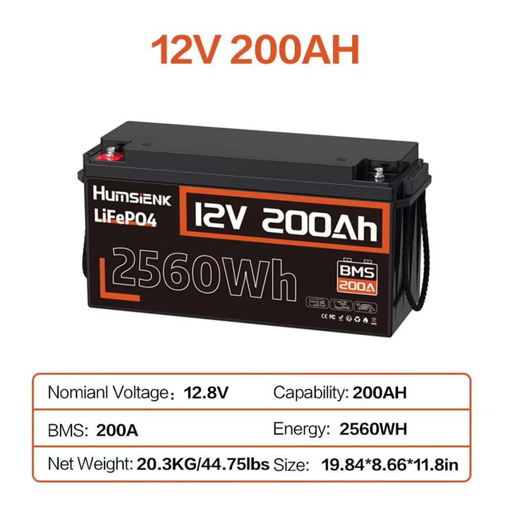 Humsienk LiFePO4 Battery 12V Rechargeable Cells With BMS 20Ah To 314Ah 15000 Cycle Deep Cycle Batt 8