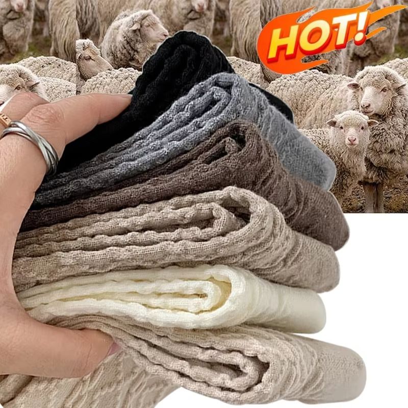 Womens Wool ThighHigh Socks Cozy OvertheKnee Cotton Blend Stockings For Winter Casual Wear 1