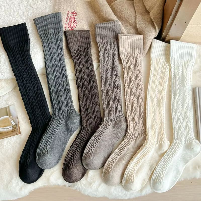 Womens Wool ThighHigh Socks Cozy OvertheKnee Cotton Blend Stockings For Winter Casual Wear 3