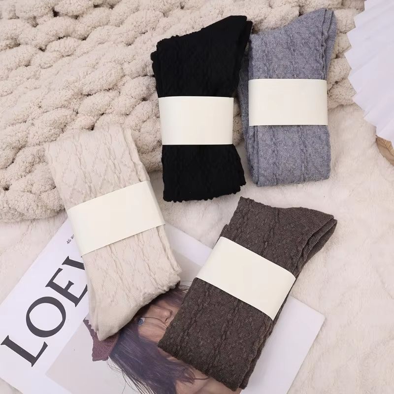 Womens Wool ThighHigh Socks Cozy OvertheKnee Cotton Blend Stockings For Winter Casual Wear 4